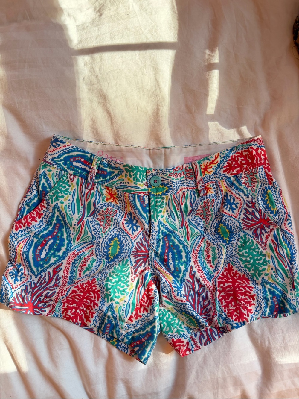 Lilly Pulitzer Multicolor Coral-Print Cargo Shorts